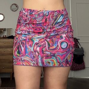 Patterned Mini Skirt